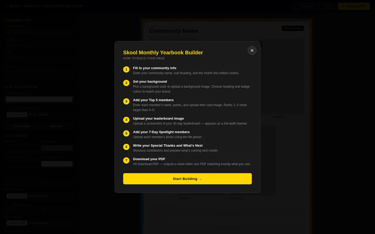 Preview of the Monthlyearly live site