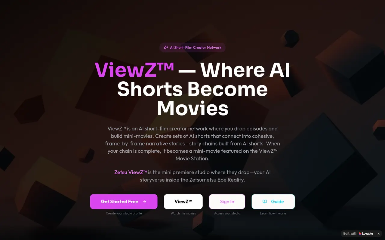 Preview of the Viewz live site
