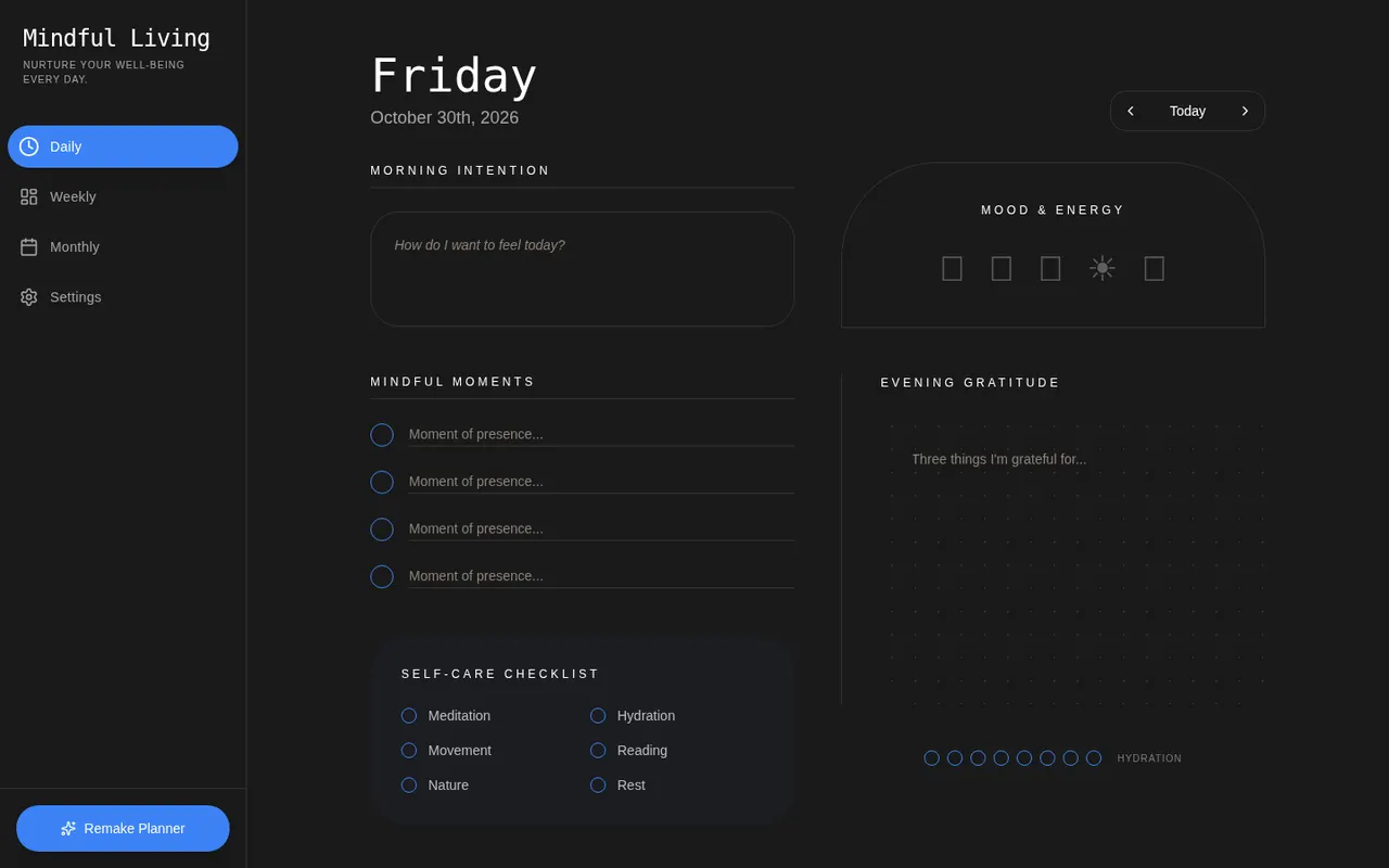 Preview of the Zenith Planner live site